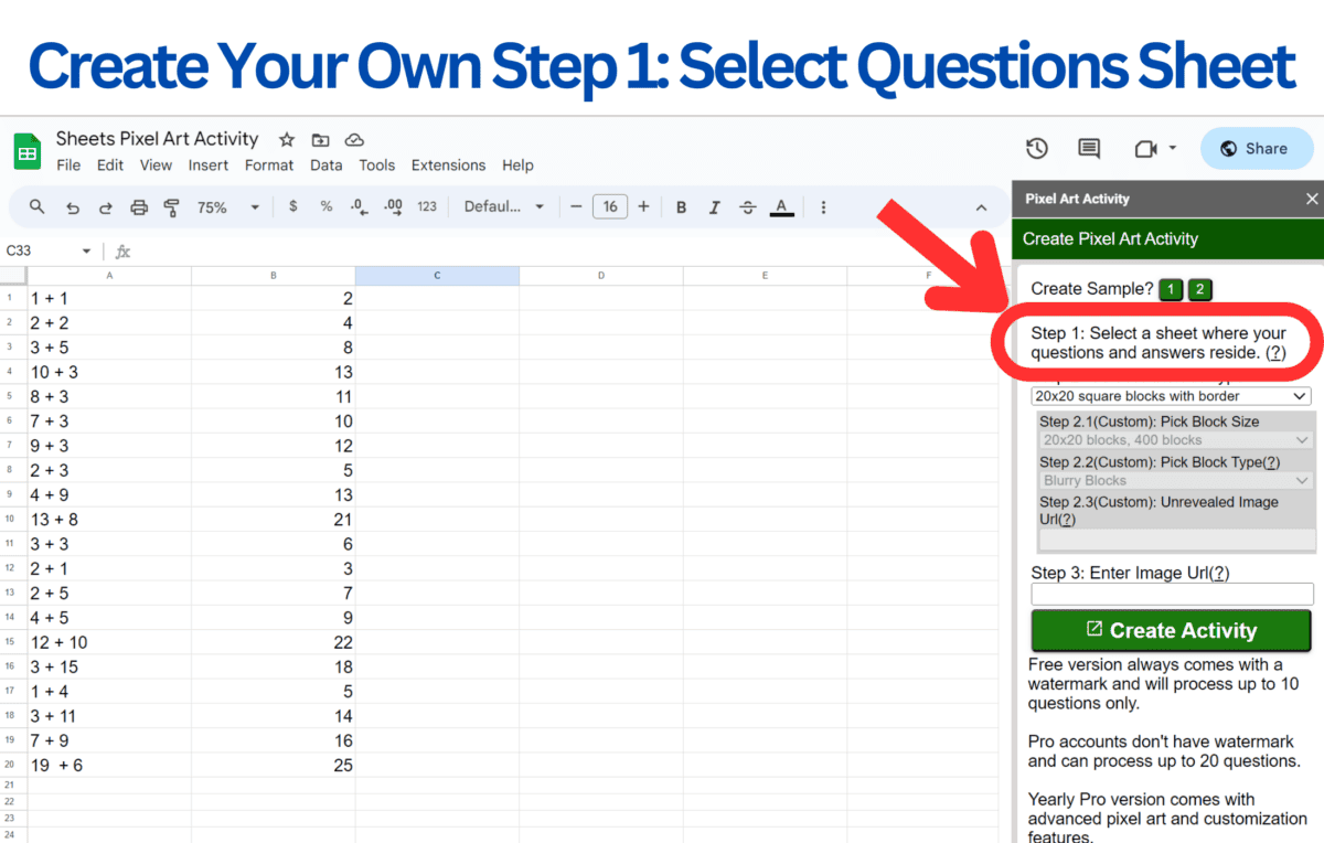 enter your question in a sheet and make the sheet the active sheet.