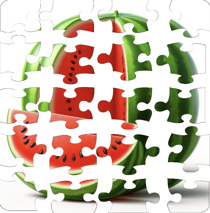 Watermelon Fruit Jigsaw Puzzle Google Slides 1